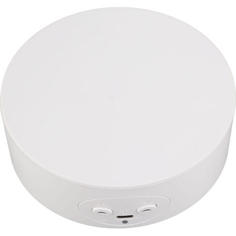 Présentoir rotatif à 360° - Charge maximale : 3 kg - Plateau tournant électrique blanc pour bouteilles de vin, cosmétiques et montres (1/5)