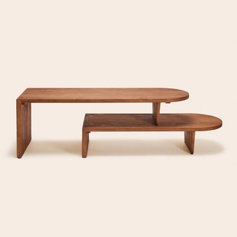 Console basse en Plateaux en teck polyvalents SORCHA
