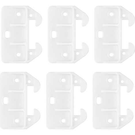 Guides de tiroir plastique blanc 6 pièces, installation facile, usage polyvalent pour armoires et dressings modernes (1/5)