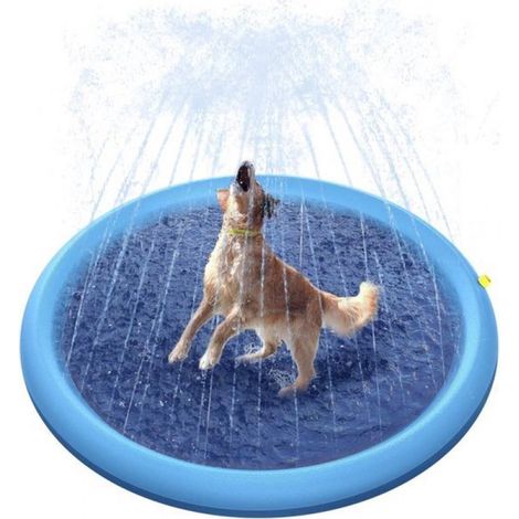 Piscine pour chien 200 cm - Rafraîchissement pour chien - Jeux d'eau d'extérieur - Arroseur - Jouets pour chien - Piscine - Piscine ludique - Pataugeoire - Gonflable - Tapis rafraîchissant d'extérieur (1/5)