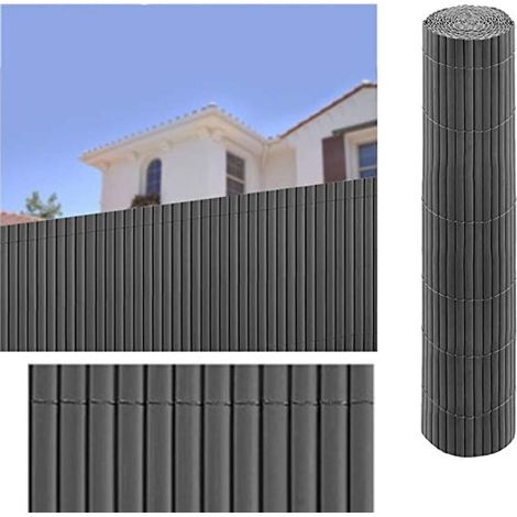 Suinga – Canisse PVC double face 1,5 x 3 m – Brise-vue gris anthracite – 1600 gr/m2 – Installation facile pour jardins et balcons (1/3)