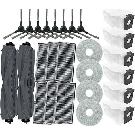 Pièces détachées pour aspirateurs Dreame L10s Ultra Gen 2 et Dreame L30s Ultra : rouleau principal, brosse latérale, filtre HEPA, lingette de nettoyage et sacs à poussière. (1/4)
