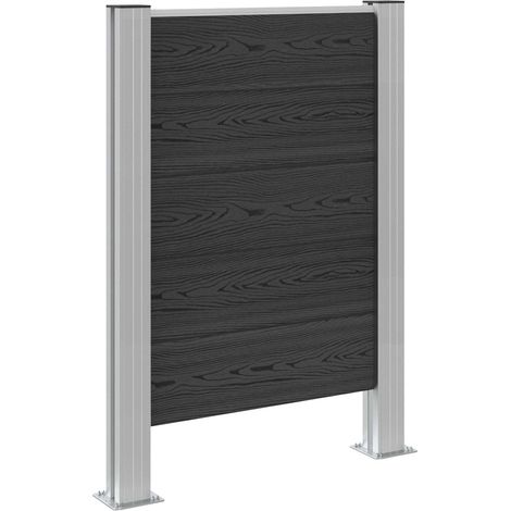 Garbage Bin Fence Grey 85 x 12 x 115 cm Aluminium and WPC vidaXL