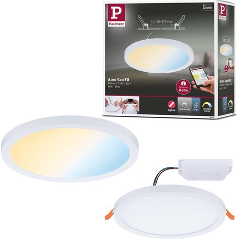 LED Panneau encastré VariFit IP44 Zigbee Tunable White 175 mm rond incl. 1x13 Watt dimmable blanc Plafonnier matière plastique 3000 K (1/5)
