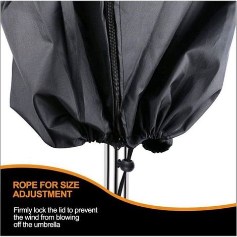 Housse protège parasol - - 9 à 11 pieds - Tissu Oxford 420D - Imperméable - Coupe-vent (1/5)
