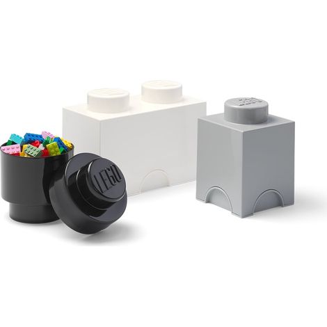 Set 3 contenitori bianco nero grigio LEGO Storage Brick Multi Pack (1/2)