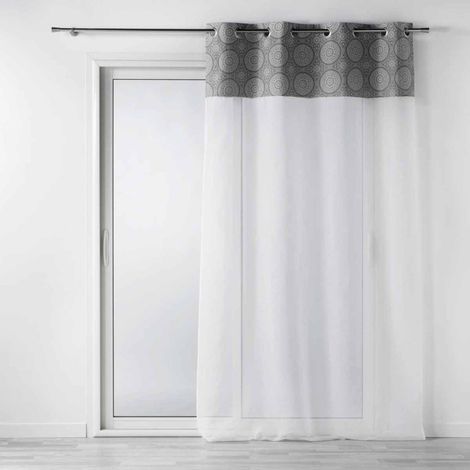 Rideau Voilage à Œillets "Sibel" 140x240cm Gris (1/5)