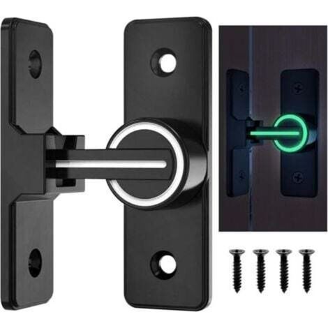 Verrou de porte coulissante à 90 degrés Alliage de zinc noir mat traité Installation rapide avec vis fournies Sécurité renforcée (1/5)