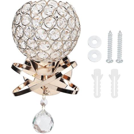 Applique murale ronde en cristal, douille E14, luminaire décoratif pour salon, chambre, couloir, intérieur moderne. (1/5)