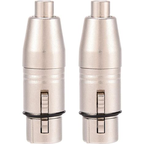 Adaptateur XLR vers RCA, 2 pièces XLR Femelle 3 Broches vers RCA Femelle Audio Microphone Adaptateur de connecteur Micro (1/5)
