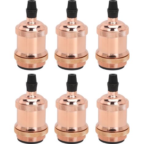 Lot de 6 douilles de rechange rétro décoratives pour lustre DIY, or rose 85-265V (1/5)