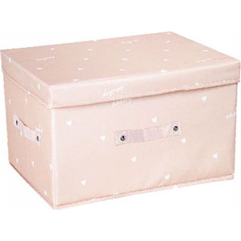 TrAdE Shop Traesio - Box Scatola Salvaspazio Armadio Contenitore Porta Oggetti Organizer 35x30x20 Cm - Rosa (1/3)