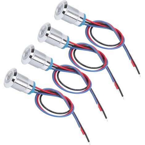 jeux de LED rondes précâblées, étanches, bicolores, anode commune, 12 mm, 3-6 V (rouge et bleue) (1/5)