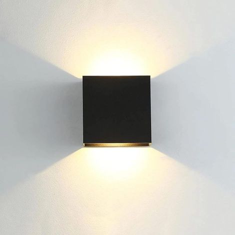 Lot de 1 applique murale intérieure LED moderne, aluminium, câblée haut et bas, blanc chaud (1/5)