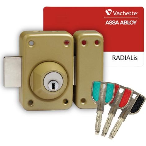 Verrou de porte Double Cylindre V136, Sécurité Maximum - Cylindre ø 25mm, Longueur 45mm, 10 goupilles - 67743/SC - Anti crochetage perçage arrachement - 3 clés et carte de propriété (1/5)