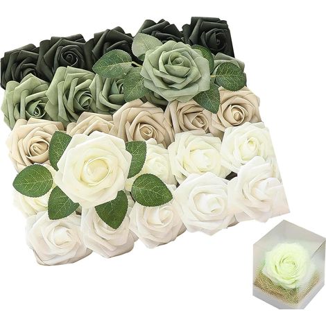 Fleurs Artificielles Réaliste et Élégant 25 Pièces Fleurs de Mariage en Dégradé pour Mariage Fête Cérémonie Réception Maison Jardin Décoration de Table Centre de (1/5)