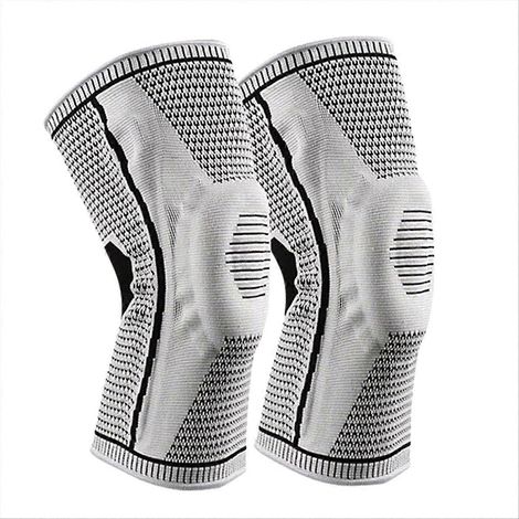 Set mit 2 Kompressions-Knieschonern für Laufen und Fitnessstudio, zur Linderung von Schmerzen und Sportverletzungen. Unisex, rutschfestes Design, Größe XL. (1/5)