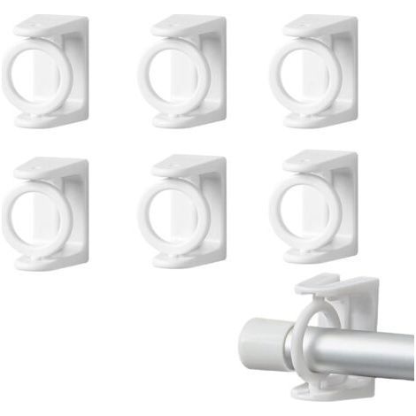 6 Pièces Support Tringle Rideaux sans Percage Crochet Rideau Accroche Rideau sans Percage Barre de Rideau sans Percage Accroche Rideau Convient à Toutes Les Surfaces Lisses et Planes (1/4)