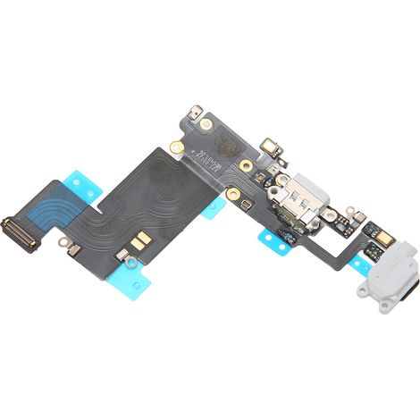 Port de Chargement Audio avec Micro et Écouteurs, Câble Souple Compatible iPhone 6S Plus - Gris