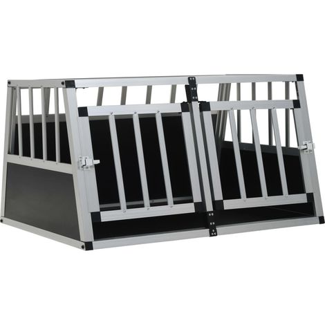 Cage pour chien à double porte 89 x 69 x 50 cm noir (1/5)