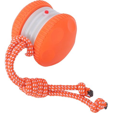 Balle électrique pour chien, jouet interactif automatique intelligent à rouler, avec cordelette, orange. (1/5)