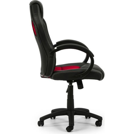 Sillón De Oficina Elevable Y Reclinable DANNA Negro Y Rojo