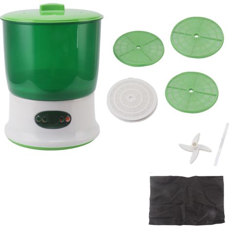 Incubadora de germinación de judías verdes de 3 niveles con control automático, kit de germinación para cocina, enchufe europeo de 220 V. (1/5)