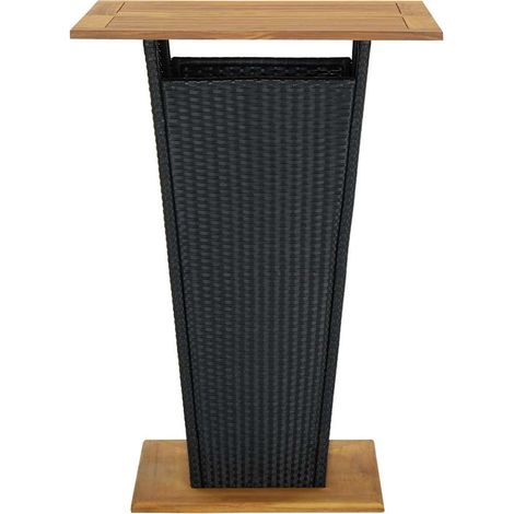 Maison Exclusive - Bartisch Schwarz 80x80x110 cm Poly Rattan und (1/5)