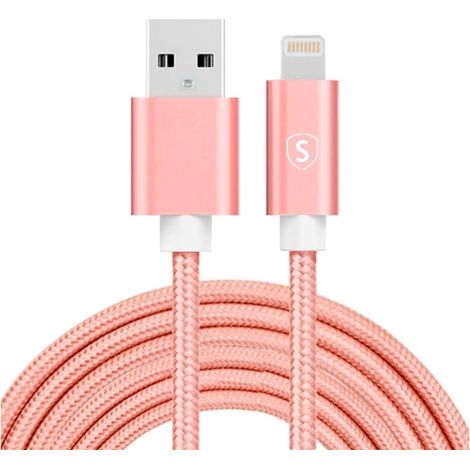 Usb Auf Lightning Kabel 2 4 A 3 M Nylon Pink
