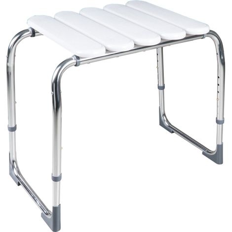 Sapho Ridder - Tabouret de salle de bain Handicap, réglable en hauteur, chrome/blanc A172101 (1/5)