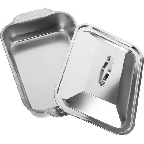 Plat Inox pour Rôtissage de Poisson Rectangulaire Barbecue en Acier Inoxydable Plaque de Cuisson Robuste et Poêle en Métal pour Barbecue Cuisine Maison (1/5)