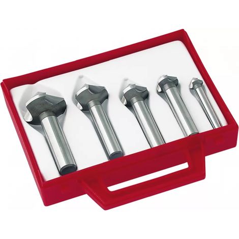 Fraise - Acier HSSE 90° à triple tranchant MAGAFOR - Coffret 5 fraises à noyer HSS