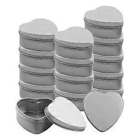 15 boîtes métalliques en forme de cœur pour bougies, pots à bougies vides, idéales pour la fabrication de bougies et de bonbons.