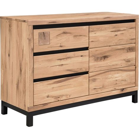 credenza in legno di Quercia Selvatica 120x45x85 bianco oliato VILLANDERS 210