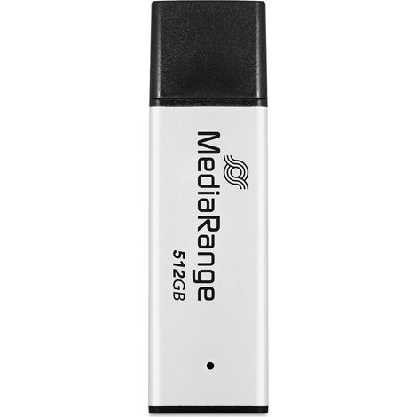 MediaRange MR1904 Unidad flash USB 3.2 Gen1 de 512 GB Aluminio Negro/Plata 250 MB/s Lectura 15 g (1/2)