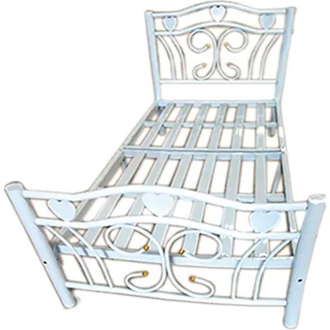 Lit 1 place Métal HERCULE Blanc 90X190 + sommier intégré