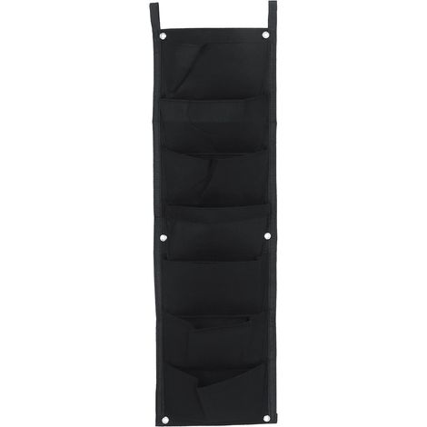 Sac de jardin feutre vertical 7 poches 100x30cm, pochette murale pour plantes, pot suspendu de culture