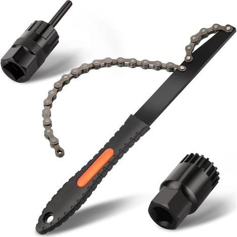 Tool set for removing bicycle cassettes, chain whip set for Shimano/SRAM/SunRace/SunTour/Chris King, suitable for 6-, 7-, 8-, 9- and 10-speed chains (1/5)