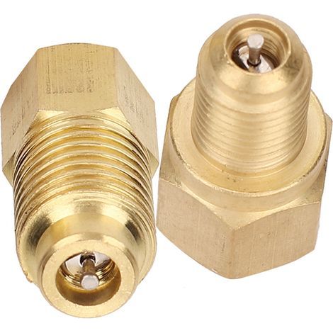 2 adaptateurs 1/4 SAE vers 1/2 ACME pour climatisation automobile R134A, raccords de couplage (1/5)