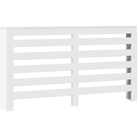 Cache-radiateur blanc 149x20x82 cm bois d'ingénierie