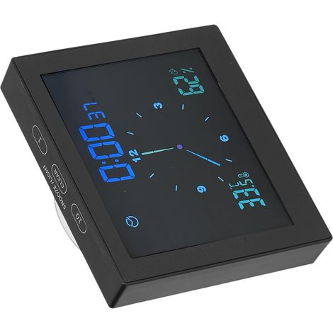 Digital Wall Clock, Temperature and Humidity Display, Touch Button, Silicone Grip with Suction Cup, Designed for Bathroom and Kitchen (1/5)