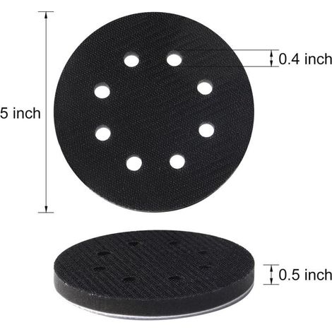 4 Pièces Tampon de Ponçage Souple 125mm Tampon d'Interface Ponceuse, Plateau de Poncage 8 Trous Tampon Interface en Éponge en Mousse Patin de Remplacement pour Ponceuse (1/3)