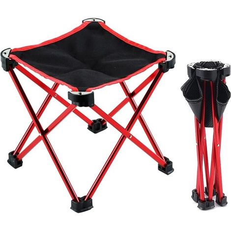 Chaise longue tabouret de camping, petite chaise pliante, légère, portable, mini siège d'extérieur pour la pêche, la randonnée, le jardinage et la plage (couleur : Style1, taille : 22 x 22 cm) (1/4)