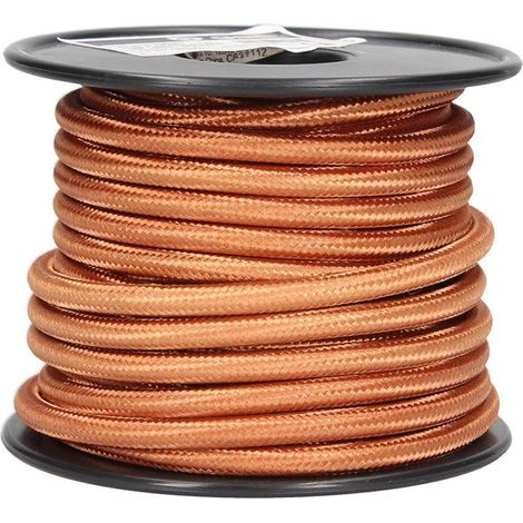 Cavo tessile liscio 10M (2x0.75mm) Bronzo