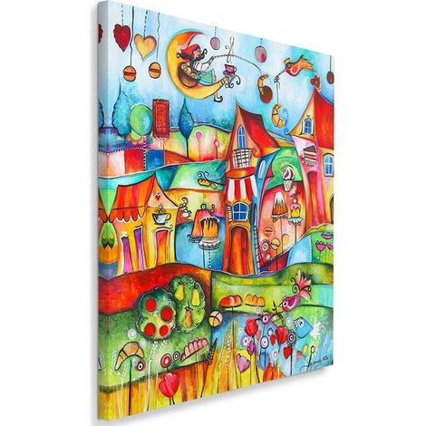 Quadro su tela, Moderna città  colorata - 80x120 (1/5)