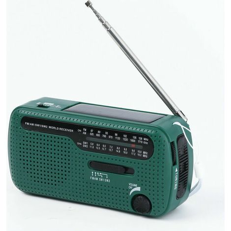Radio AM FM NOAA Manivelle Dynamo Radio Solaire Radio Multifonction d'urgence Radio avec Lampe LED sirène batteire Portable pour randonnée Camping extérieur Cas d'urgence (1/3)