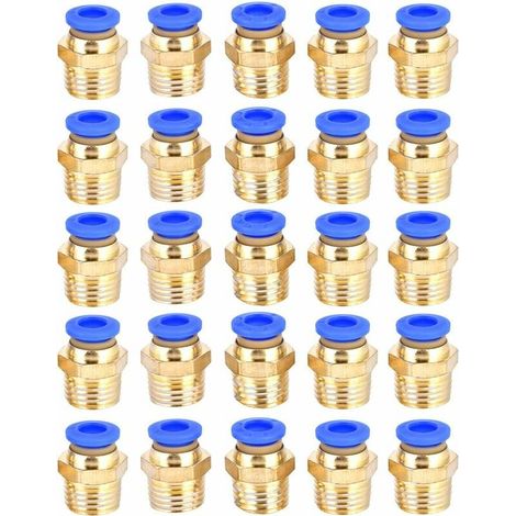 Packung mit 25 G1/4 PC6-02 Schnellkupplungen für Schläuche und Druckluftwerkzeuge