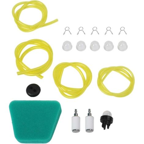 Set di 4 tubi per benzina, comprensivi di 6 pompe di adescamento e 5 fascette stringitubo per olio da giardino e da prato.