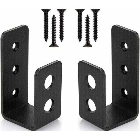 Pack de de 2 Supports de Porte Robustes en Acier , XU,pour Portes de 2 x 4 - Barre de Sécurité en Forme de U - KZQ (1/4)