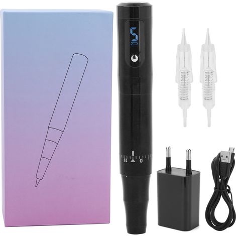 Stylo de microblading rechargeable USB, machine à tatouer sourcils, lèvres, eye-liner, noir, 110-240V, prise UE. (1/5)